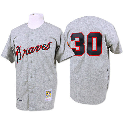 1969 Throwback Atlanta Braves 30 First Base Orlando Cepeda M&N Gray MLB Jersey 1969 Throwback Atlanta Braves 30 First Base Orlando Cepeda M&N Gray MLB Jersey